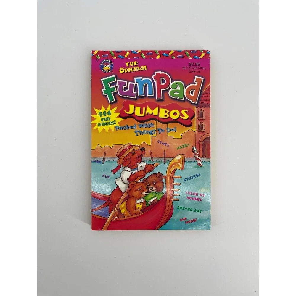 Vintage FunPad Jumbos Activity Book Kids Coloring Puzzle 144 Pages‎ Canada